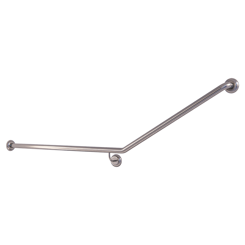 30° Flush Mount Rear/Side Wall LH Grab Rail in Satin Stainless Steel - MLR105X_SS
