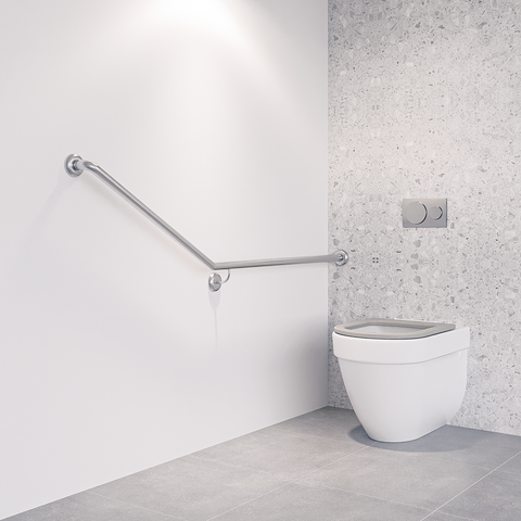 30° Flush Mount Rear/Side Wall RH Grab Rail in Satin Stainless Steel - MLR106X_SS