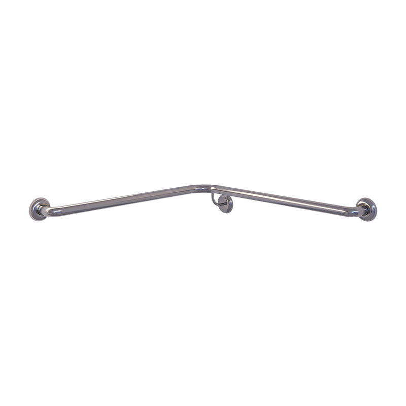 Corner Wall Flush Mount LH Shower Grab Rail in Satin Stainless Steel - MLR109_SS