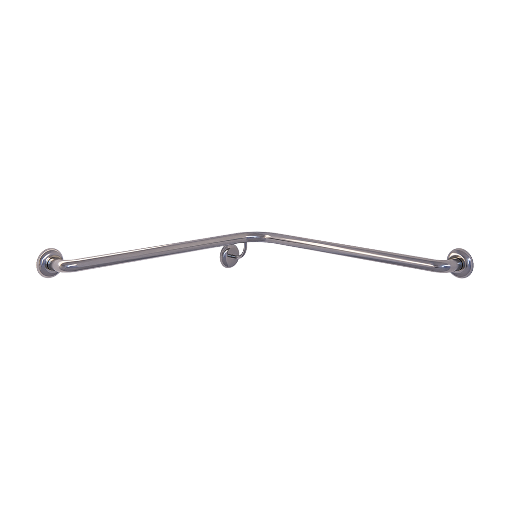 Corner Wall Flush Mount RH Shower Grab Rail in Satin Stainless Steel - MLR110_SS