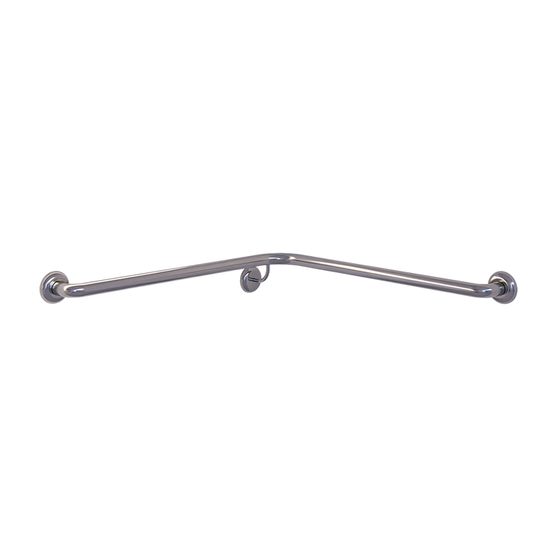 Corner Wall Flush Mount RH Shower Grab Rail in Satin Stainless Steel - MLR110_SS