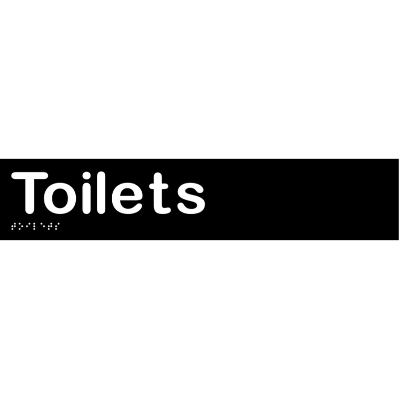 Toilets Sign in Designer Black Vinyl - MLS16051_BLK