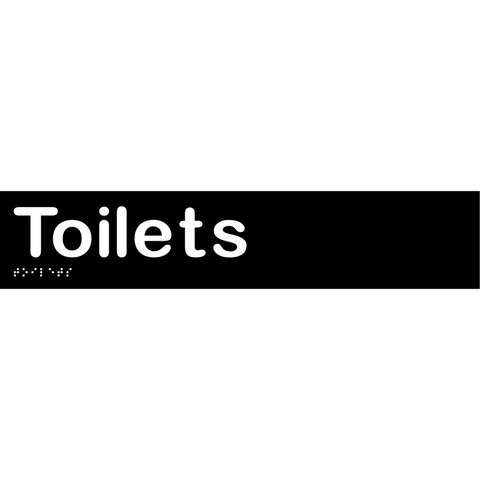 Toilets Sign in Designer Black Vinyl - MLS16051_BLK