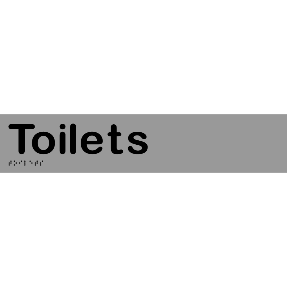 Toilets Sign in Silver Vinyl - MLS16051_SIL