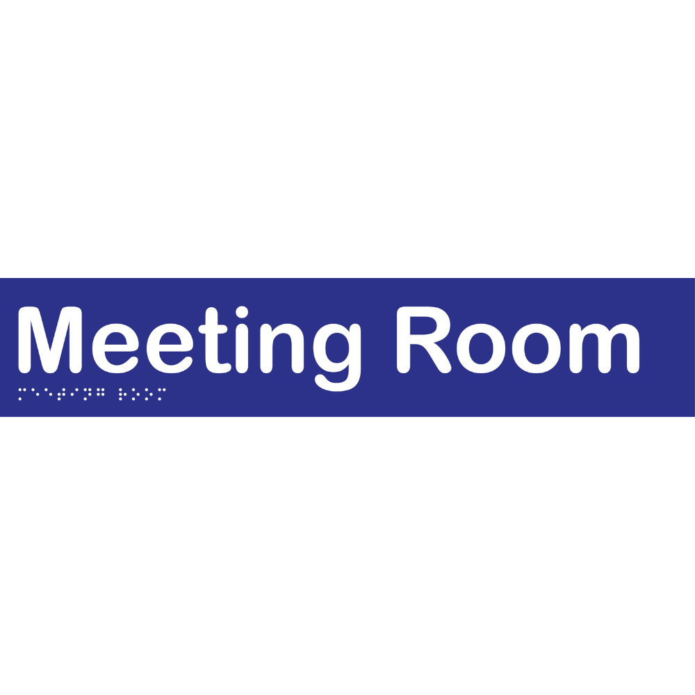 Meeting Room Braille Sign in Blue Vinyl - MLS16054_BLU