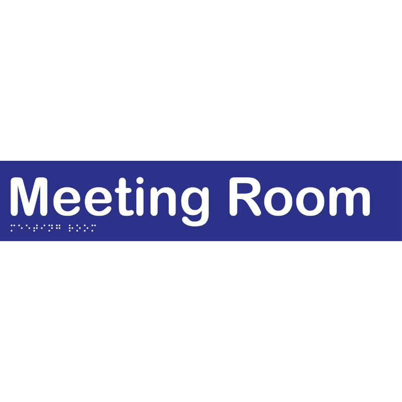 Meeting Room Braille Sign in Blue Vinyl - MLS16054_BLU