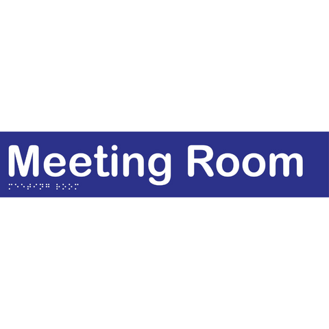 Meeting Room Braille Sign in Blue Vinyl - MLS16054_BLU
