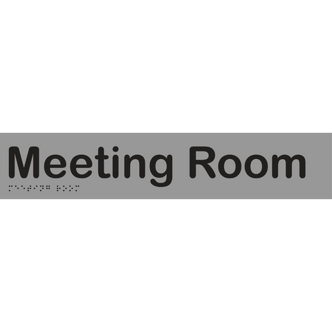 Meeting Room Braille Sign in Silver Vinyl - MLS16054_SIL