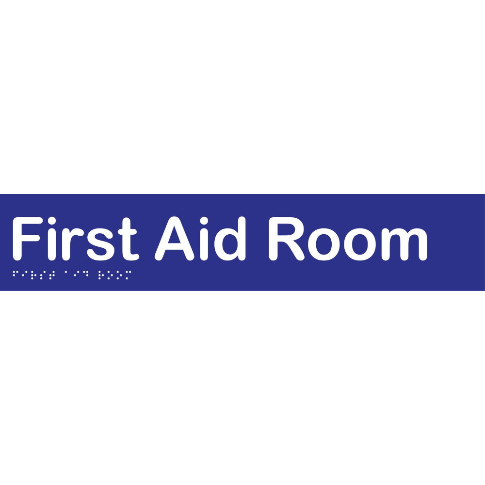First Aid Room Braille Sign in Blue Vinyl - MLS16055_BLU