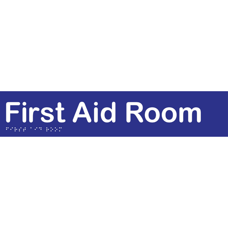 First Aid Room Braille Sign in Blue Vinyl - MLS16055_BLU