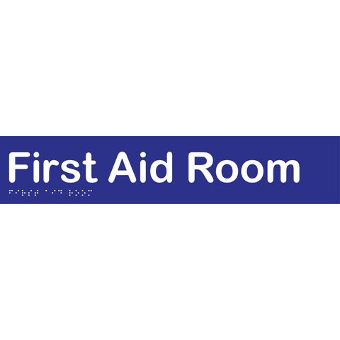 First Aid Room Braille Sign in Blue Vinyl - MLS16055_BLU