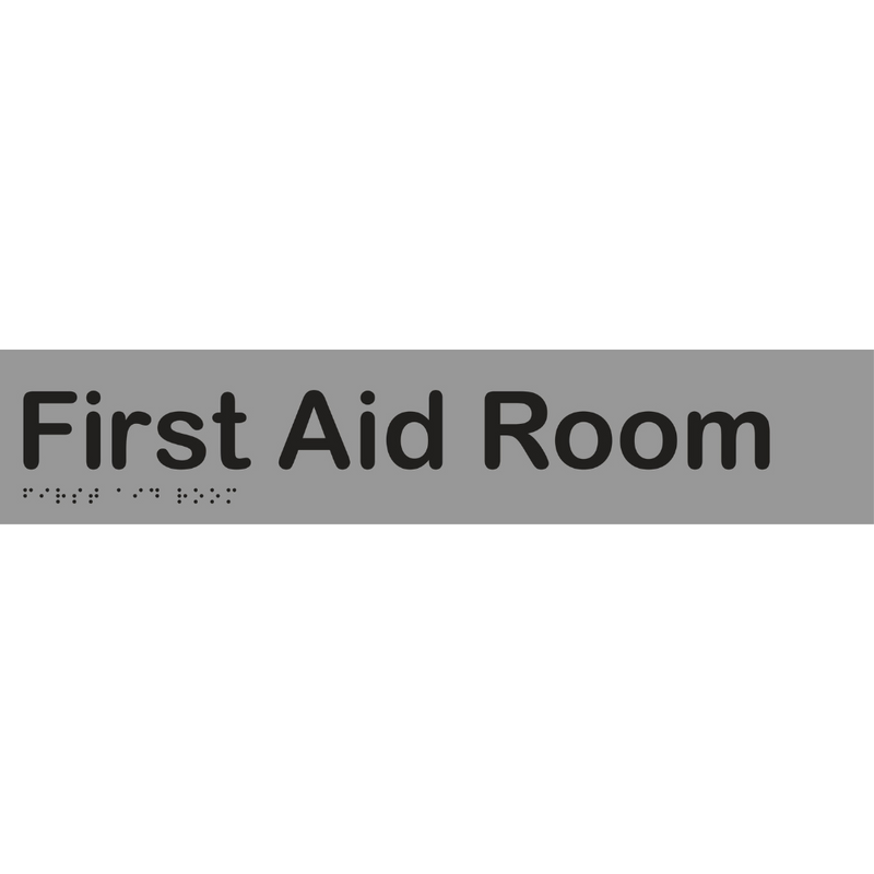 First Aid Room Braille Sign in Silver Vinyl - MLS16055_SIL