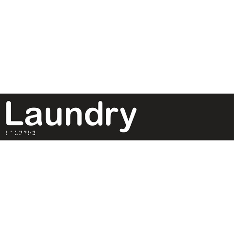 Laundry Braille Sign in Designer Black Vinyl - MLS16056_BLK