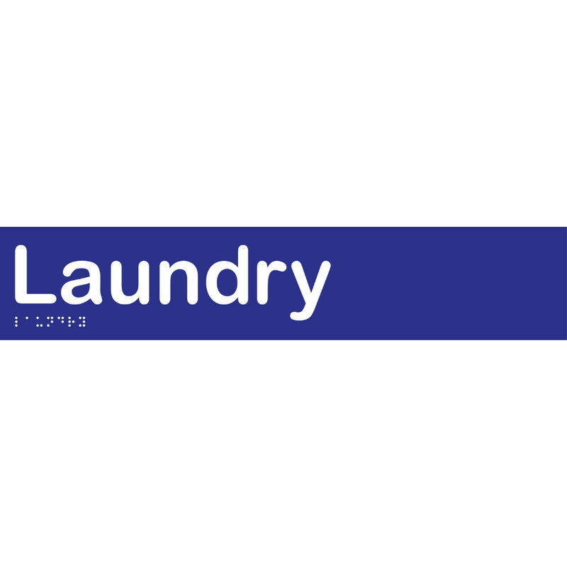 Laundry Braille Sign in Blue Vinyl - MLS16056_BLU
