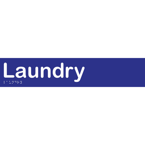 Laundry Braille Sign in Blue Vinyl - MLS16056_BLU