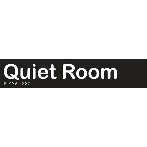 Quiet Room Braille Sign in Designer Black Vinyl - MLS16057_BLK