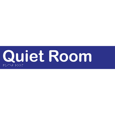 Quiet Room Braille Sign in Blue Vinyl - MLS16057_BLU