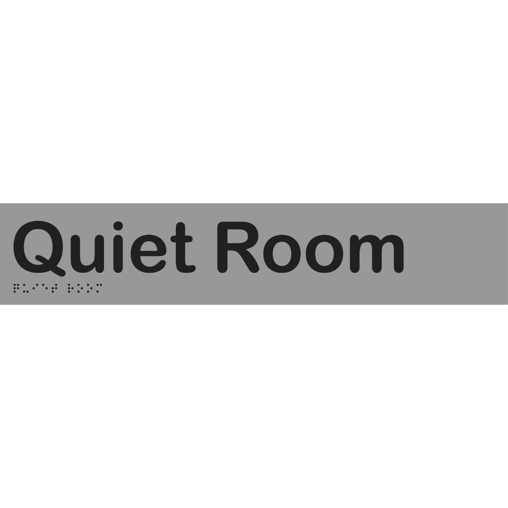 Quiet Room Braille Sign in Silver Vinyl - MLS16057_SIL