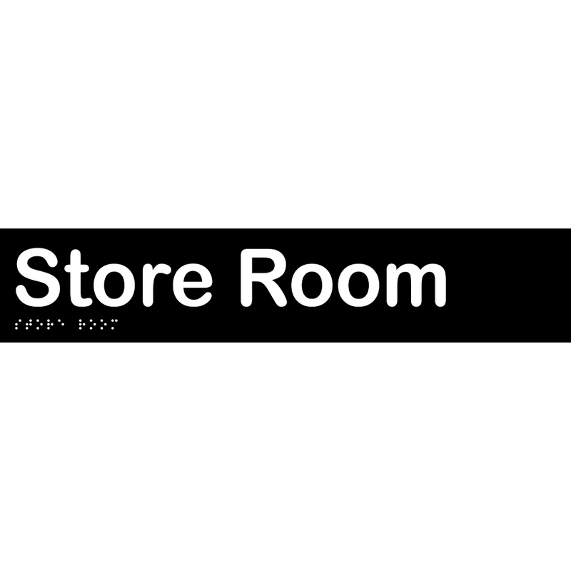 Store Room Braille Sign in Designer Black Vinyl - MLS16059_BLK