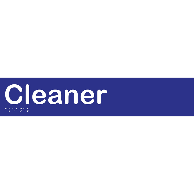 Cleaner Braille Sign in Blue Vinyl - MLS16091_BLU