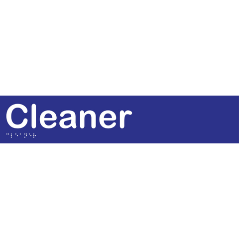 Cleaner Braille Sign in Blue Vinyl - MLS16091_BLU