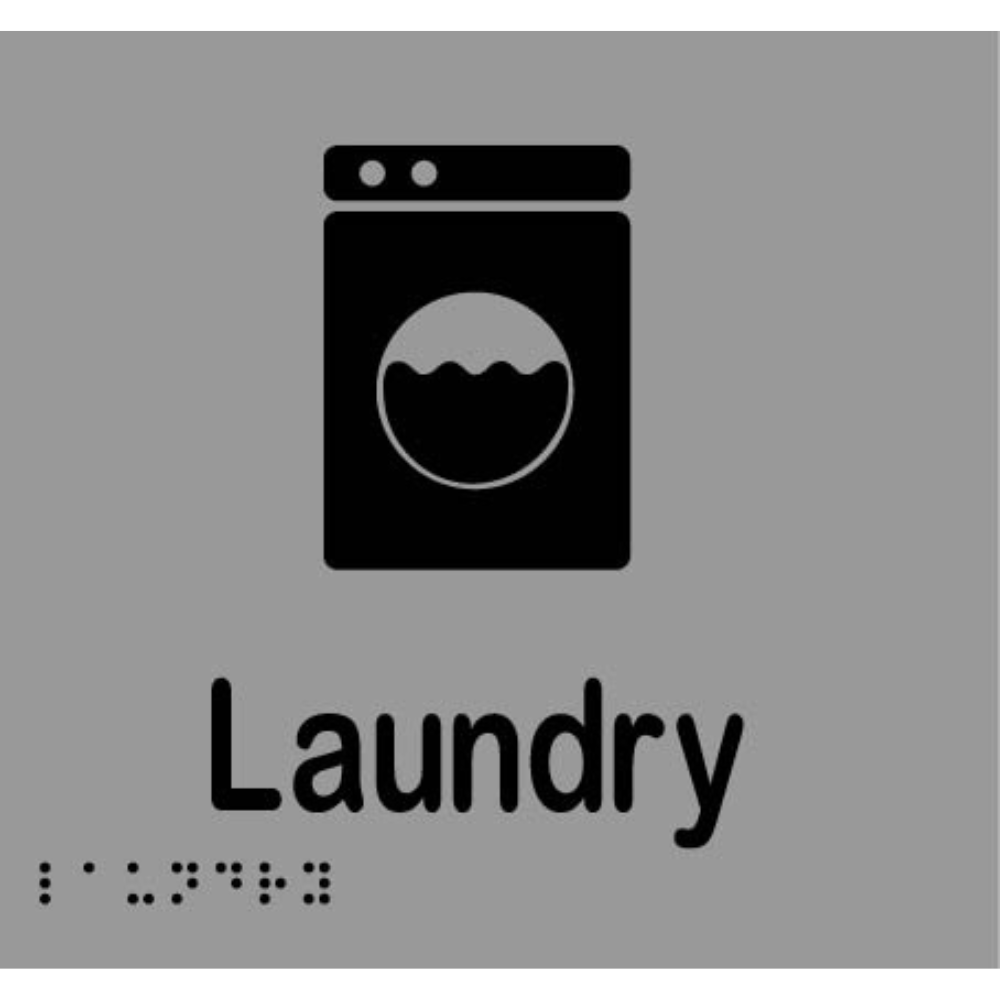 Laundry Braille Sign in Stainless Steel - MLS16094_SS