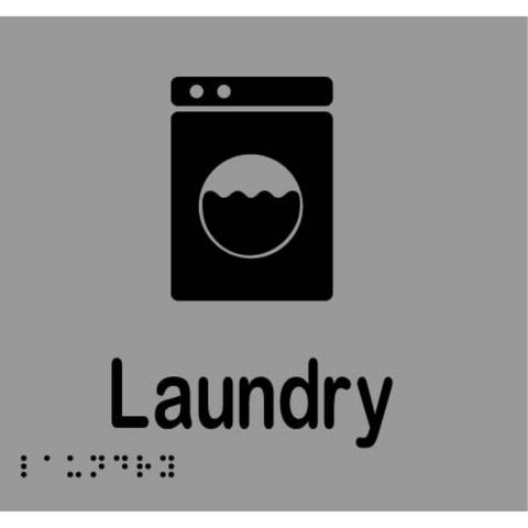 Laundry Braille Sign in Stainless Steel - MLS16094_SS