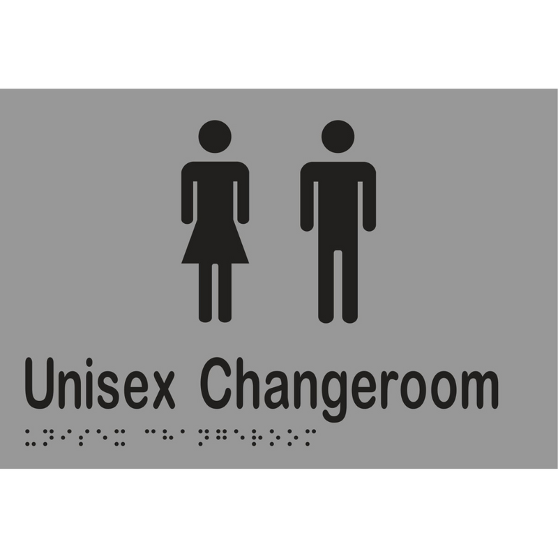 Unisex Changeroom Braille Sign in Silver Vinyl - MLS16215_SIL