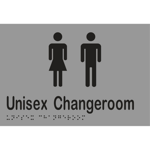 Unisex Changeroom Braille Sign in Stainless Steel - MLS16215_SS