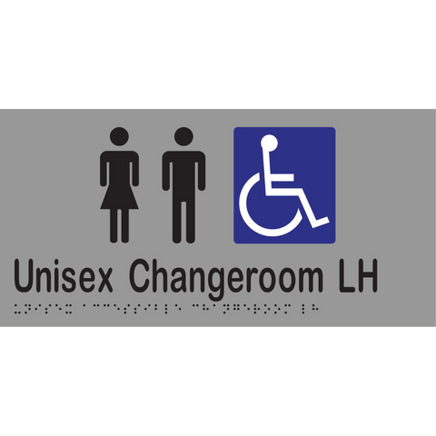 Unisex Accessible Changeroom LH Braille Sign in Stainless Steel - MLS16228_SS