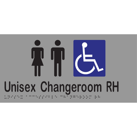 Unisex Accessible Changeroom RH Braille Sign in Stainless Steel - MLS16229_SS