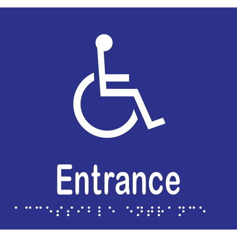 Accessible Entrance Braille Sign in Blue Vinyl - MLS16234_BLU