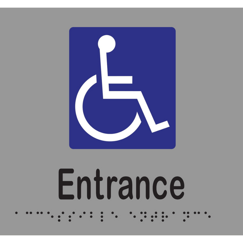 Accessible Entrance Braille Sign in Stainless Steel - MLS16234_SS