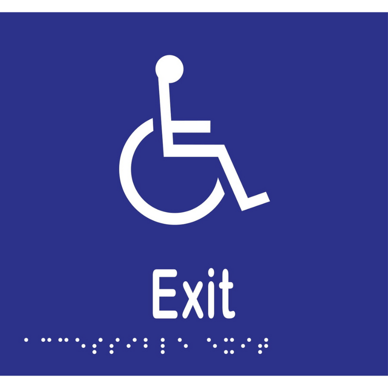Accessible Exit Braille Sign in Blue Vinyl - MLS16236_BLU