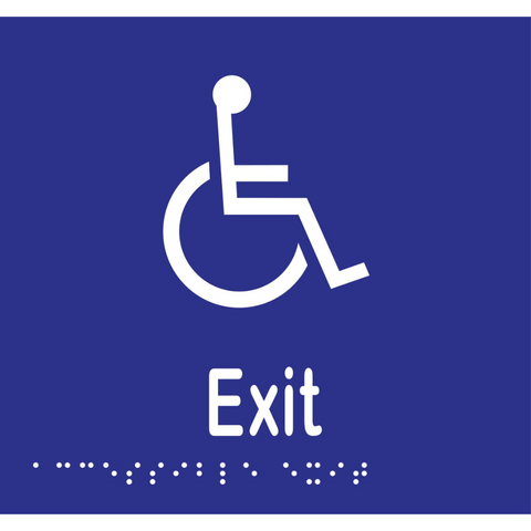Accessible Exit Braille Sign in Blue Vinyl - MLS16236_BLU