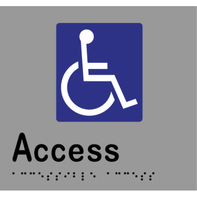 Accessible Access Braille Sign in Silver Vinyl - MLS16238_SIL