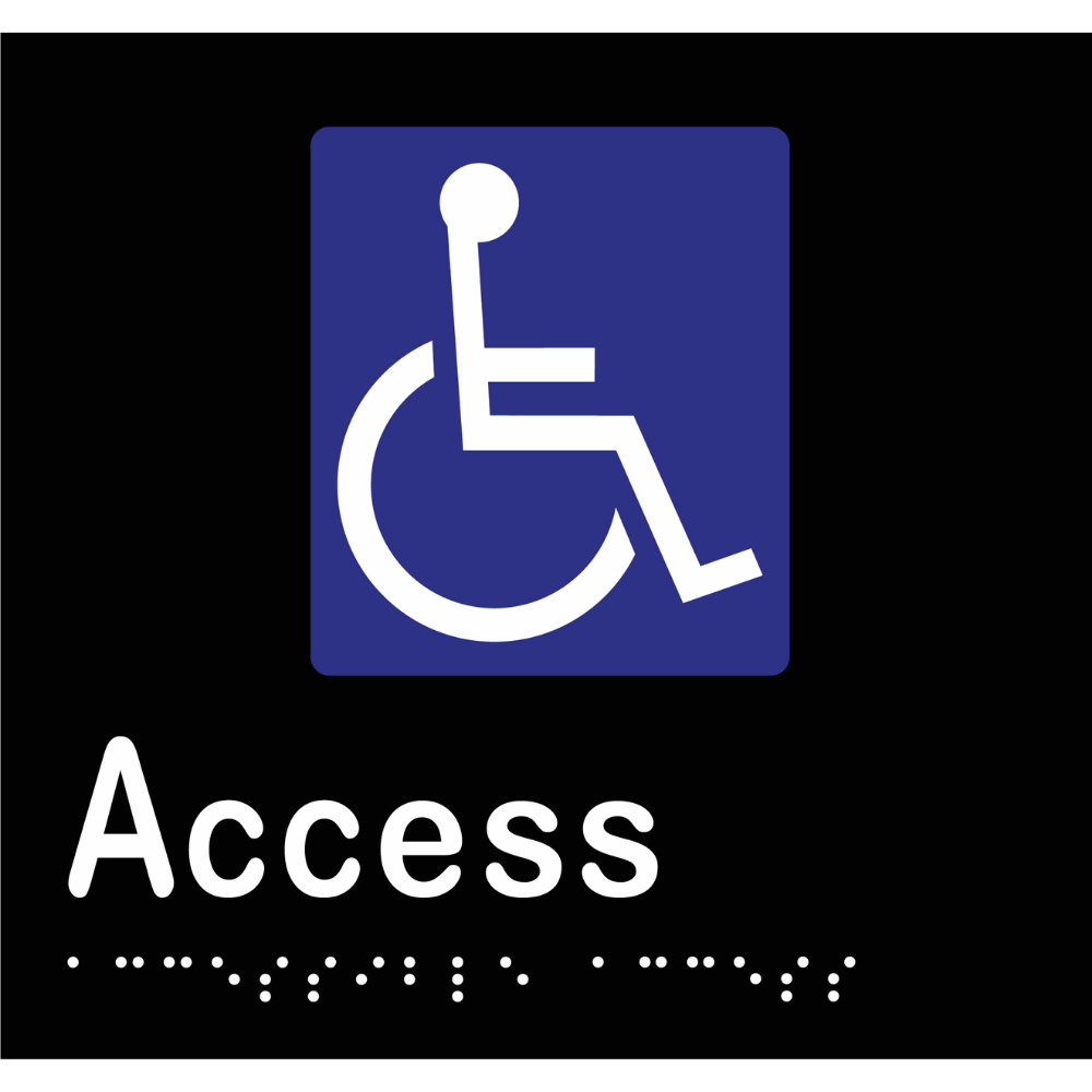 Accessible Access Braille Sign in Designer Black Vinyl - MLS16238_BLK