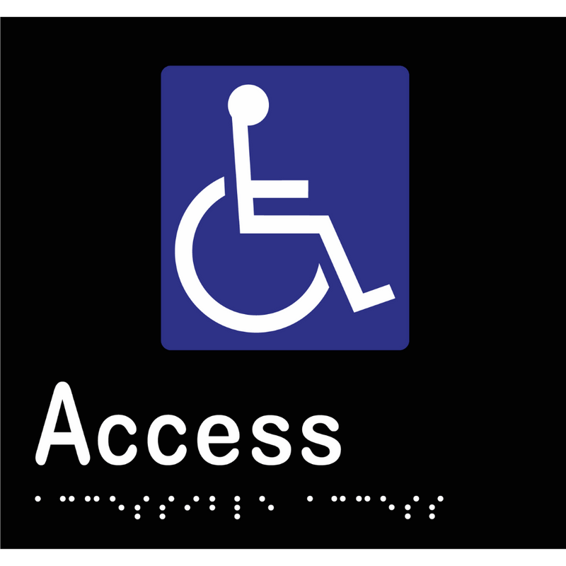 Accessible Access Braille Sign in Designer Black Vinyl - MLS16238_BLK