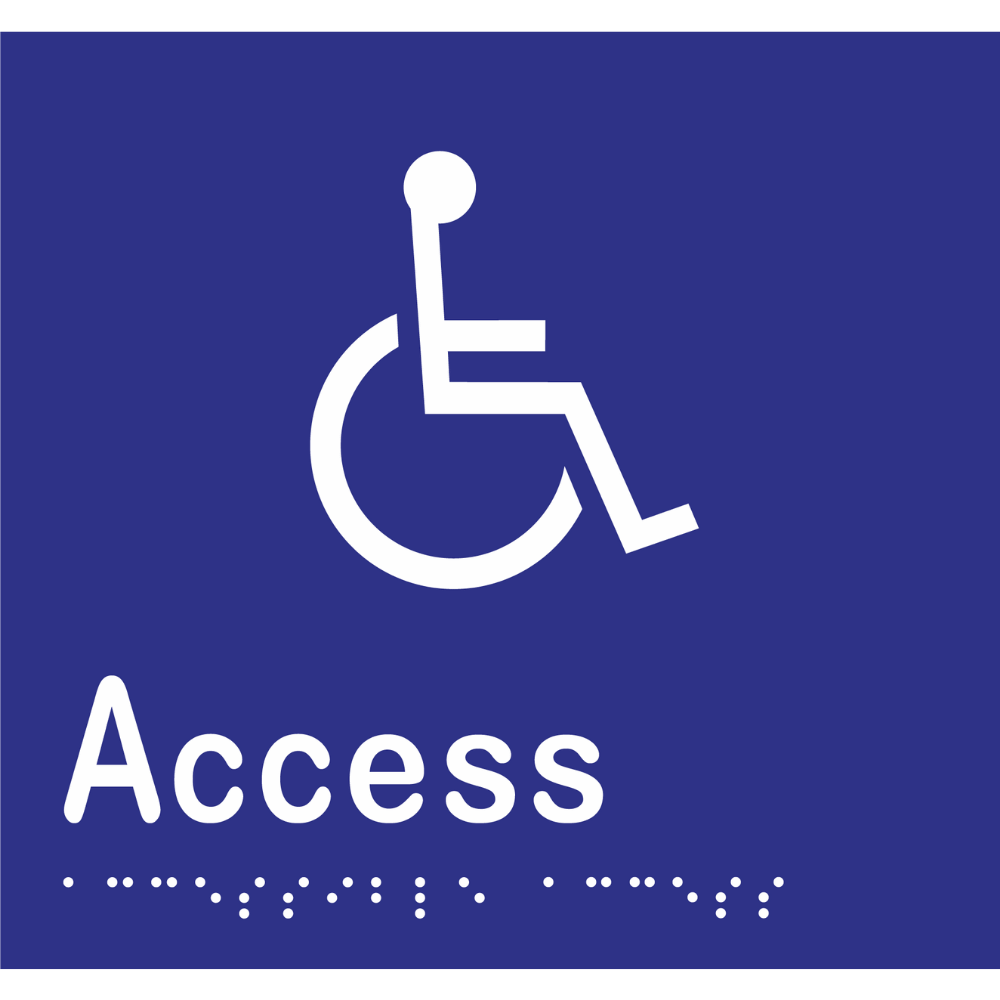 Accessible Access Braille Sign in Blue Vinyl - MLS16238_BLU