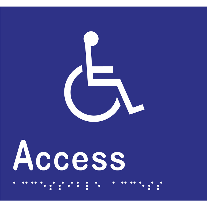 Accessible Access Braille Sign in Blue Vinyl - MLS16238_BLU