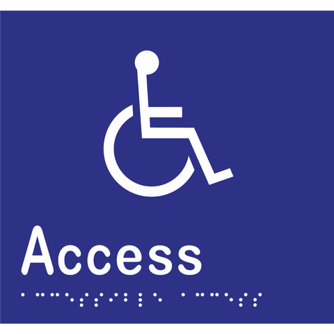 Accessible Access Braille Sign in Blue Vinyl - MLS16238_BLU