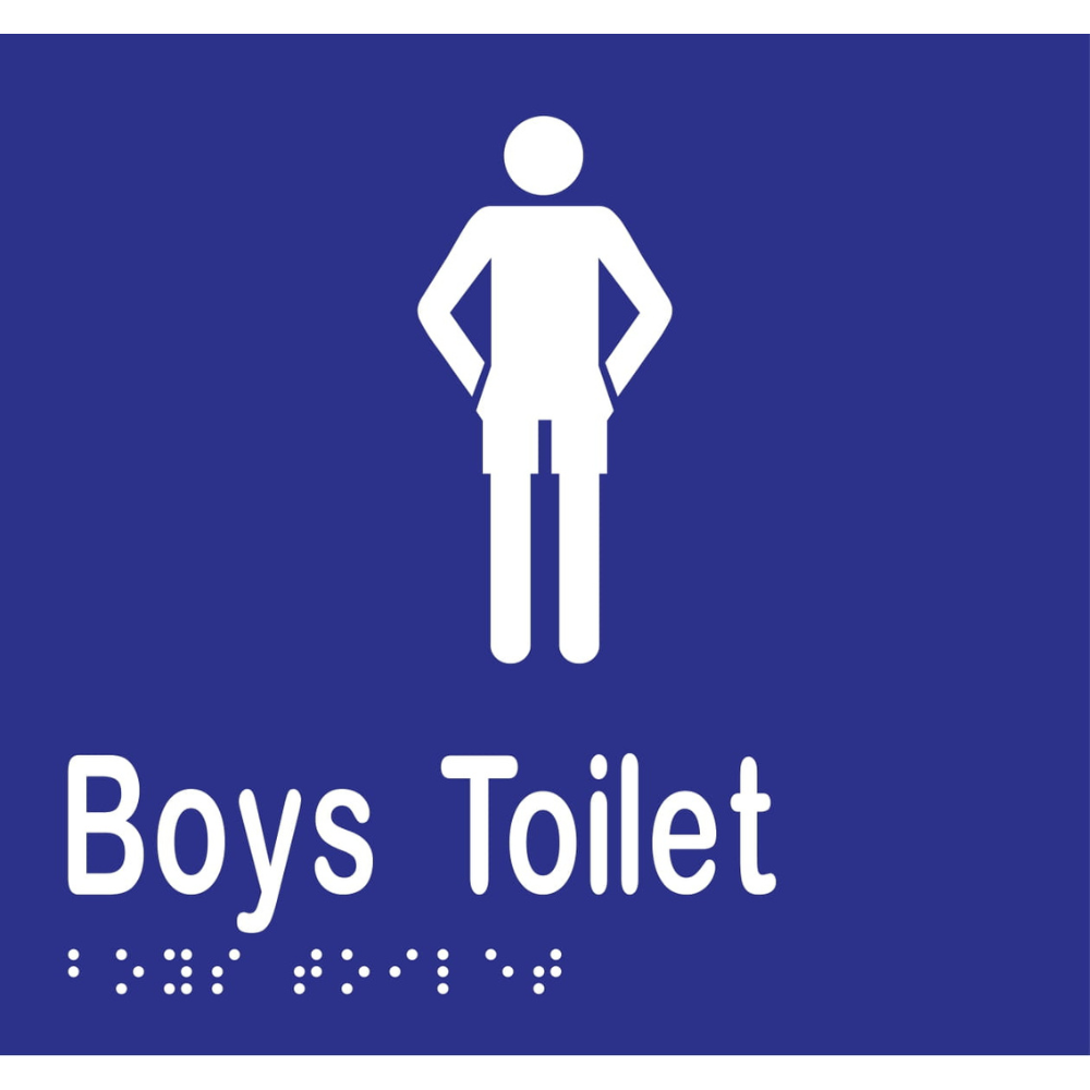 Boys Toilet Braille Sign in Blue Vinyl - MLS16243_BLU