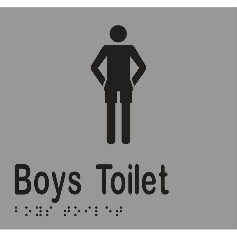 Boys Toilet Braille Sign in Stainless Steel - MLS16243_SS