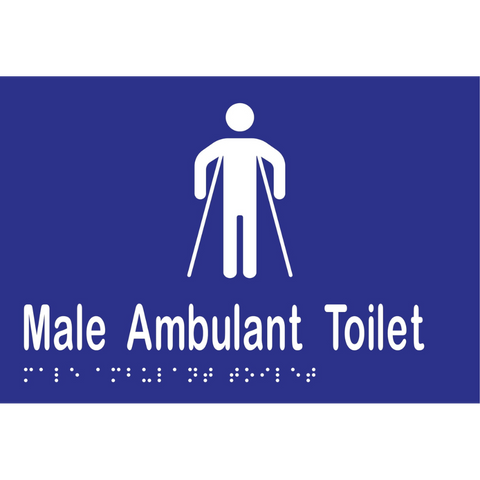 Male Ambulant Toilet Braille Sign in Blue Vinyl - MLS16246_BLU