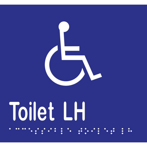 Accessible Toilet LH Braille Sign in Blue Vinyl - MLS16270_BLU