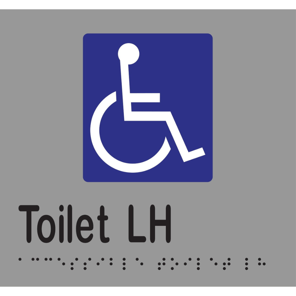 Accessible Toilet LH Braille Sign in Stainless Steel - MLS16270_SS