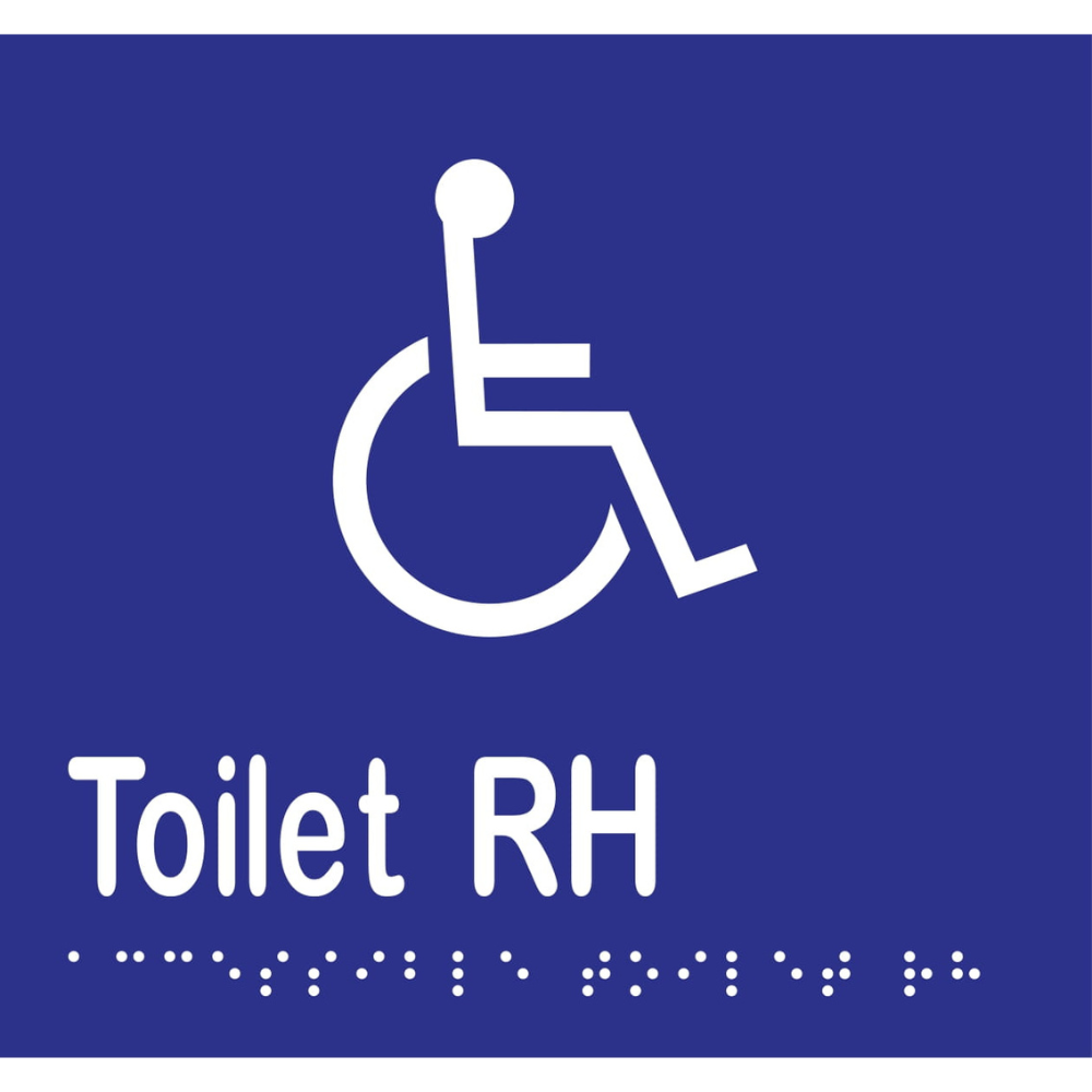Accessible Toilet RH Braille Sign in Blue Vinyl - MLS16271_BLU