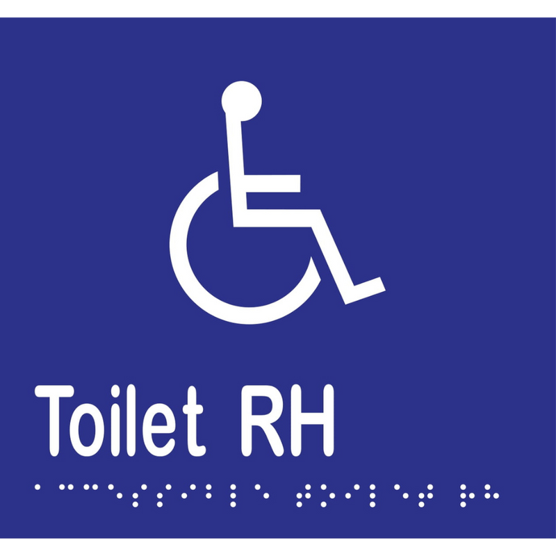 Accessible Toilet RH Braille Sign in Blue Vinyl - MLS16271_BLU
