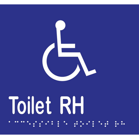 Accessible Toilet RH Braille Sign in Blue Vinyl - MLS16271_BLU
