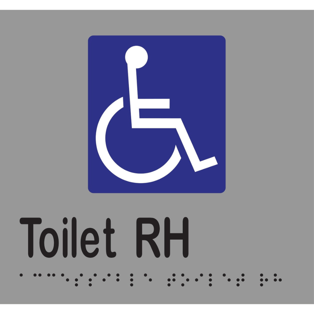 Accessible Toilet RH Braille Sign in Stainless Steel - MLS16271_SS
